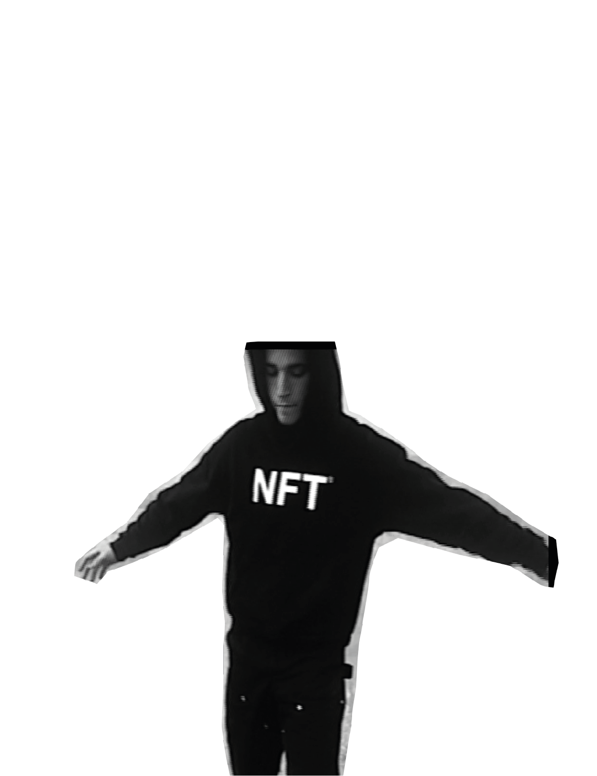 NFT HOODIE BLACK/WHITE